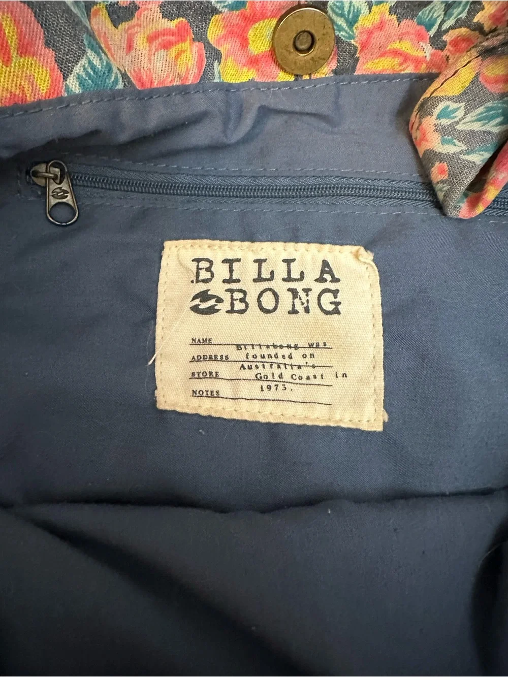 Billabong Cotton Floral Tote Bag